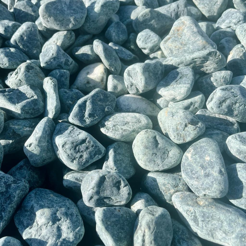 Galet de Marbre Vert Caméléon - 40/60mm - 20 kg -