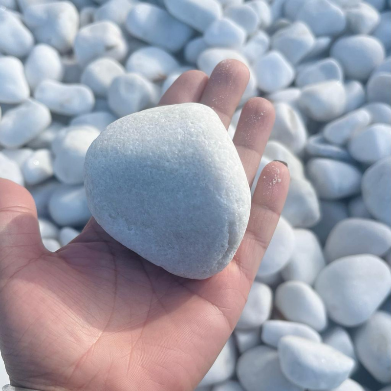 Galet de Marbre Blanc - 60/100mm - Bigbag 1T -