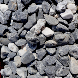 Galet de Marbre Noir Veiné Blanc - 12/24mm - Bigbag 1T -