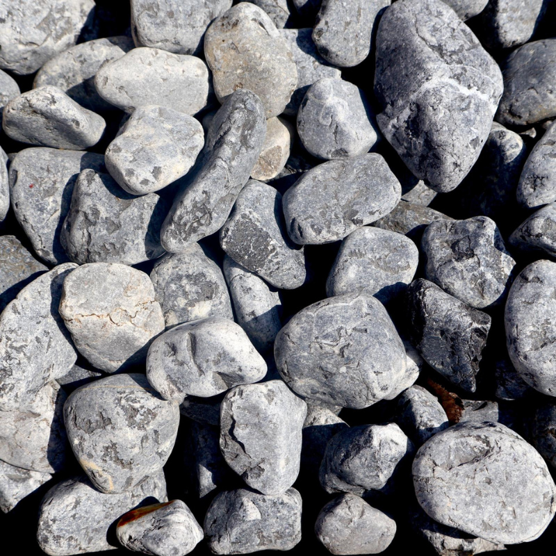 Galet de Marbre Noir Veiné Blanc - 24/40mm - Bigbag 1T -