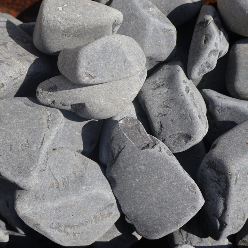 Galet de Marbre Noir Réglisse - 40/60mm - Bigbag 1T -