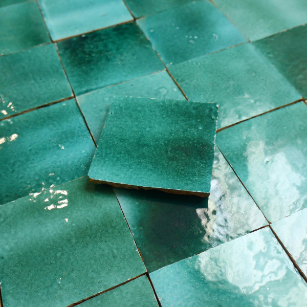 Carrelage - Véritable Zellige de Fès - Vert Siam -