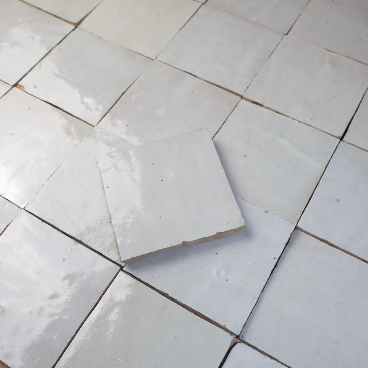 Carrelage - Véritable Zellige de Fès - Blanc de Fès -