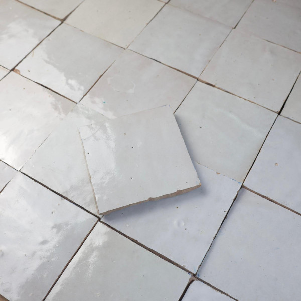 Carrelage - Véritable Zellige de Fès - Blanc de Fès -