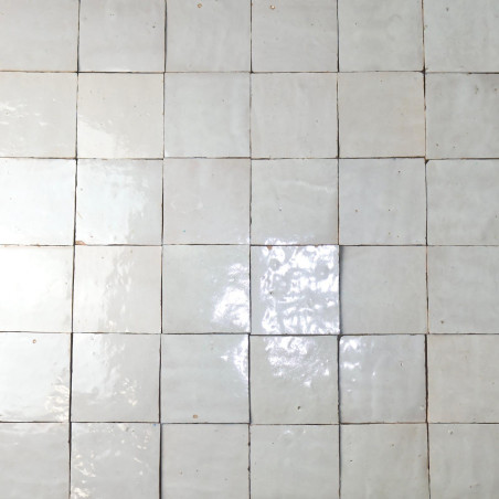 Carrelage - Véritable Zellige de Fès - Blanc de Fès -