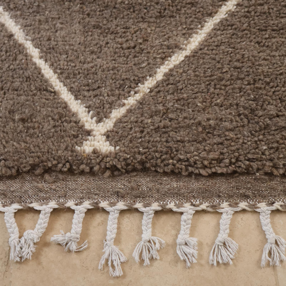 Tapis Khemisset XII - 100% pure laine - Marron ≈ 252 x 150 cm -