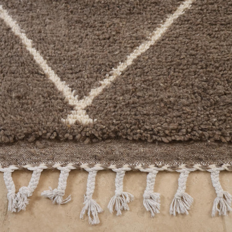 Tapis Khemisset XII - 100% pure laine - Marron ≈ 252 x 150 cm -