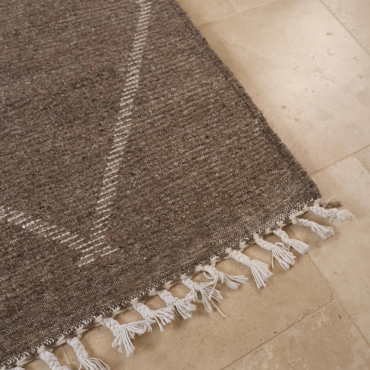 Tapis Khemisset XII - 100% pure laine - Marron ≈ 252 x 150 cm -