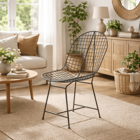 Chaise en métal - Grillage -