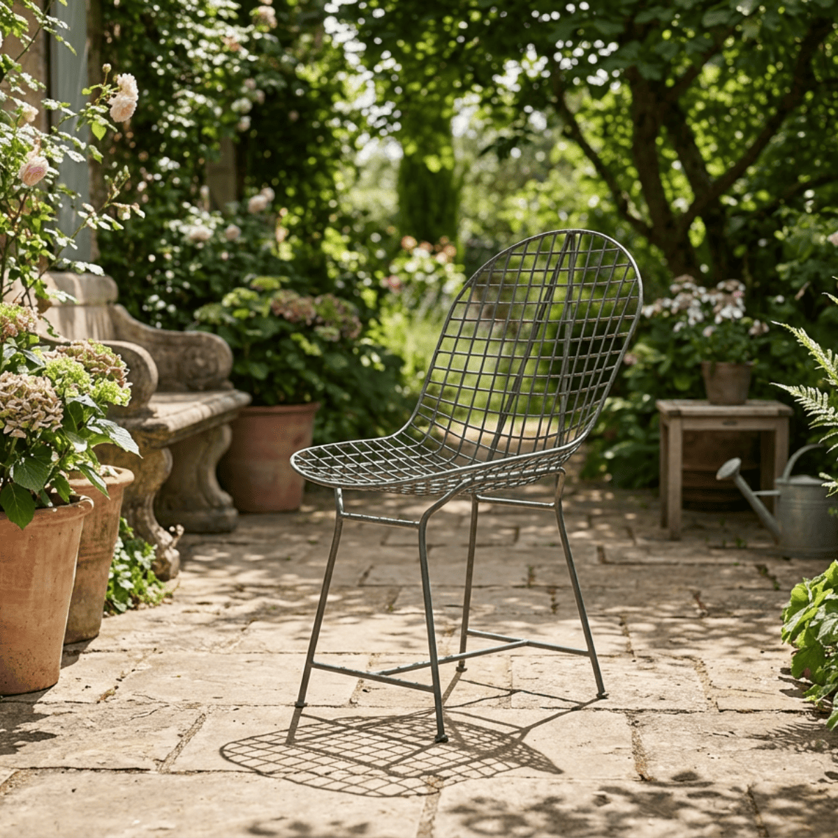 Chaise en métal - Grillage -