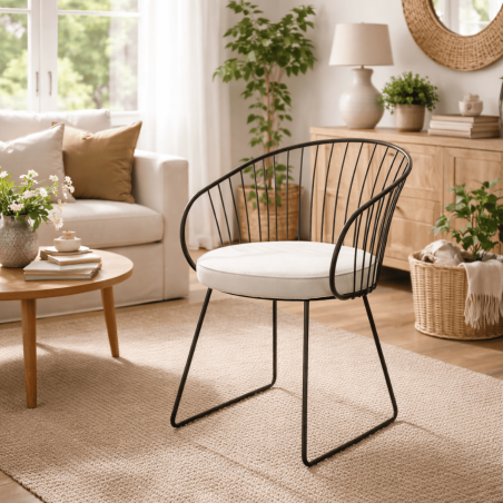 Chaise en métal - Tulipe -