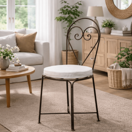 Chaise en fer forgé - Cœur -