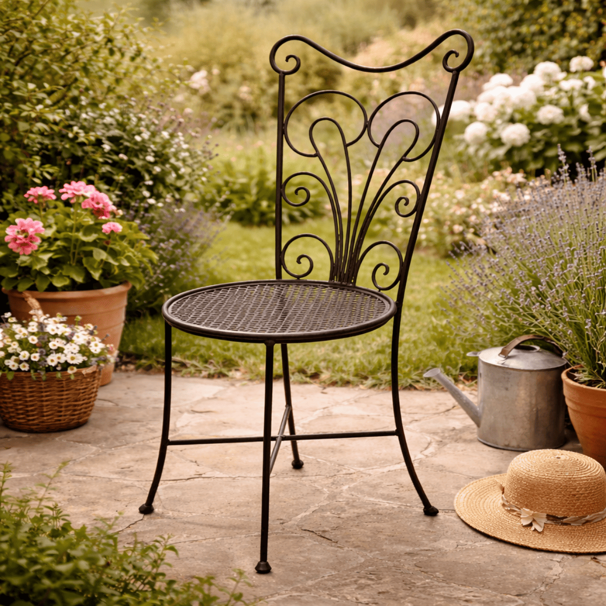 Chaise en fer forgé - Flore -