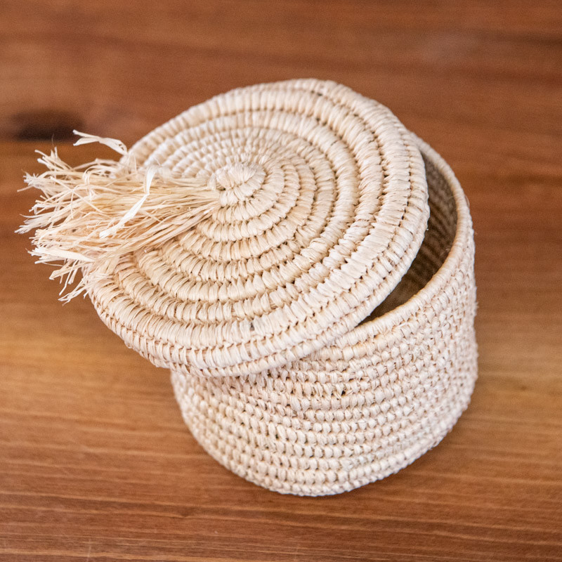 Boite Raphia - ø 10cm - Hauteur 8cm -