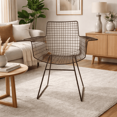 Chaise en métal - Fauteuil Grillage -