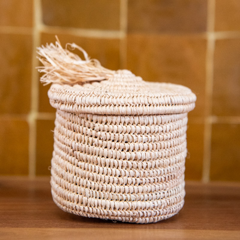 Boite Raphia - ø 10cm - Hauteur 8cm -