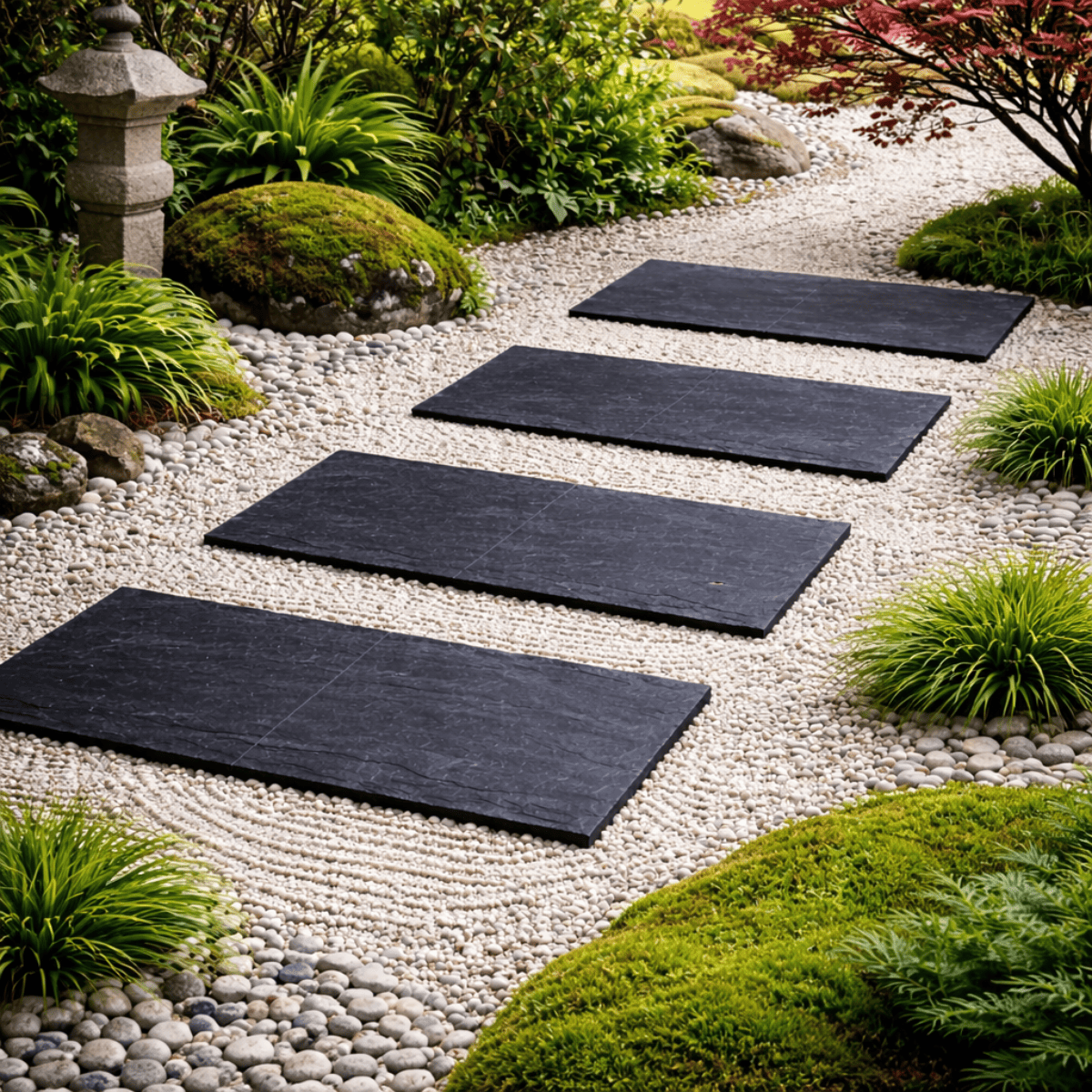 Pas japonais - Ardoise - 60x30cm - ≈30mm - Rectangle -