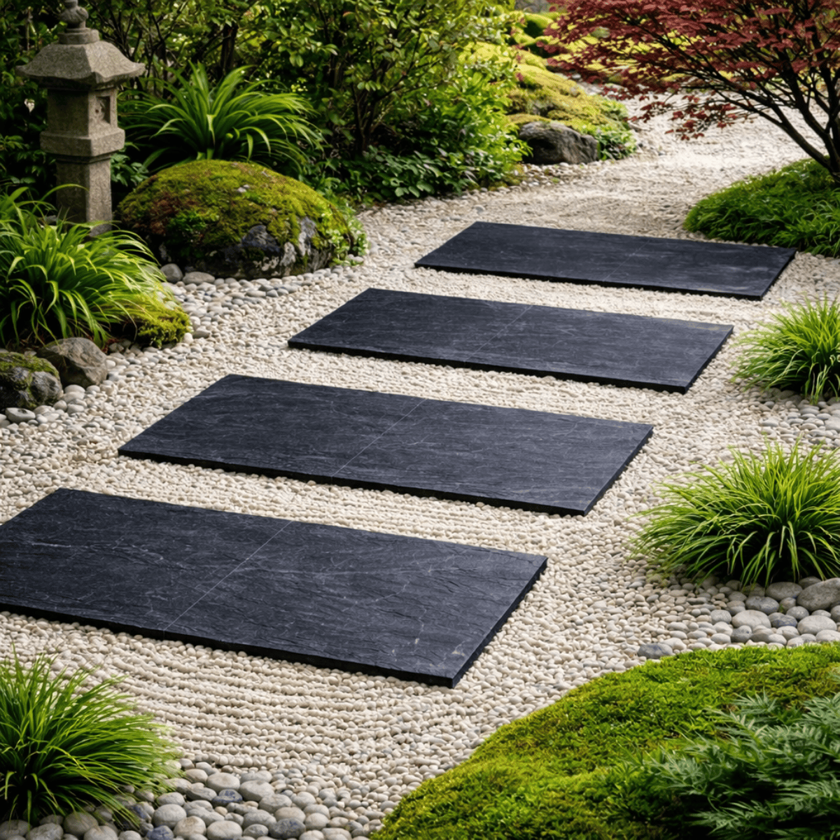 Pas japonais - Ardoise - 60x40cm - ≈30mm - Rectangle -