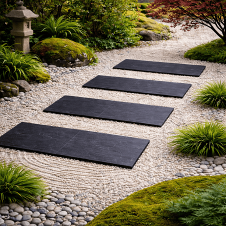 Pas japonais - Ardoise - 80x30cm - ≈30mm - Rectangle -