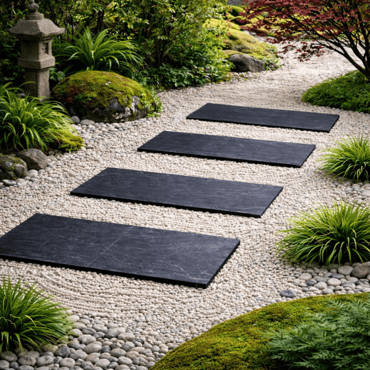 Pas japonais - Ardoise - 100x30cm - ≈30mm - Rectangle -