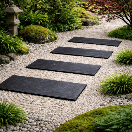 Pas japonais - Ardoise - 120x30cm - ≈30mm - Rectangle -