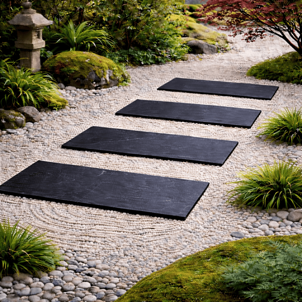 Pas japonais - Ardoise - 200x50cm - ≈30mm - Rectangle -