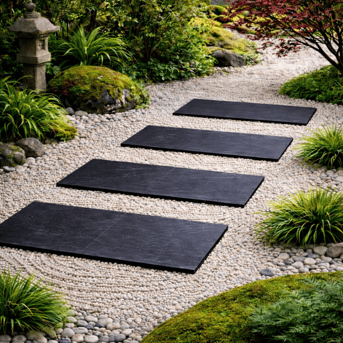 Pas japonais - Ardoise - 80x50cm - ≈30mm - Rectangle -