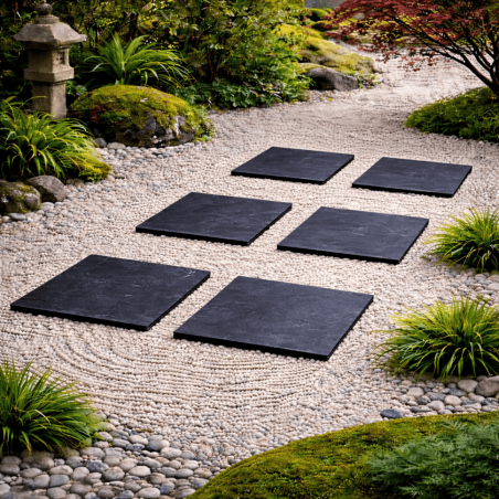 Pas japonais - Ardoise - 50x50cm - ≈30mm - Carré -