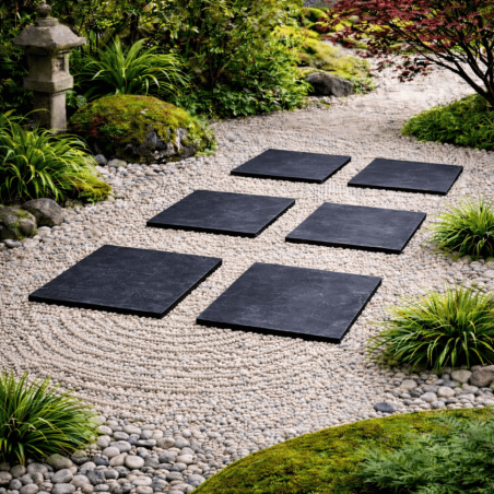 Pas japonais - Ardoise - 60x60cm - ≈30mm - Carré -