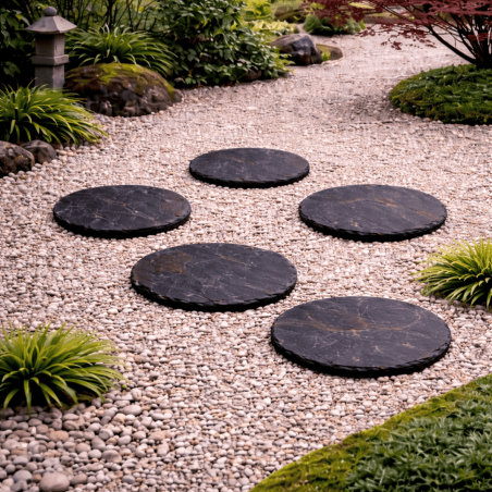 Pas japonais - Ardoise - Ø50cm - ≈20mm - Rond -