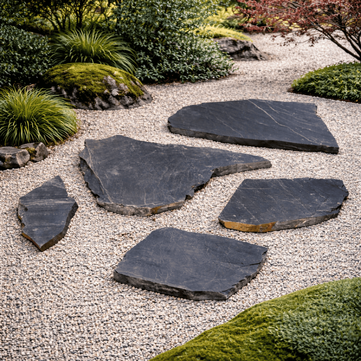 Pas japonais - Ardoise - Opus incertum - 20mm - Clivée -