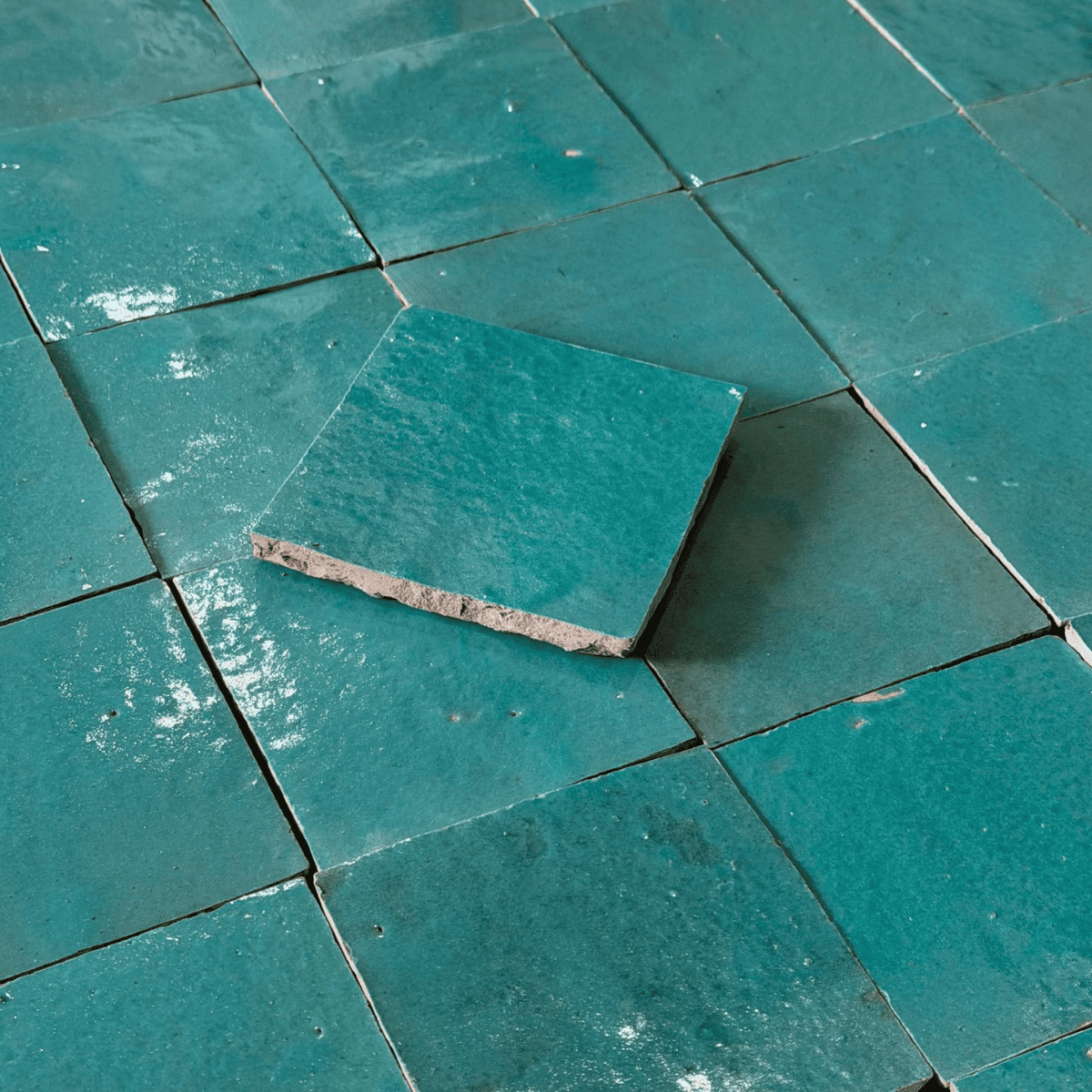 Carrelage - Véritable Zellige de Fès - Vert Océan -