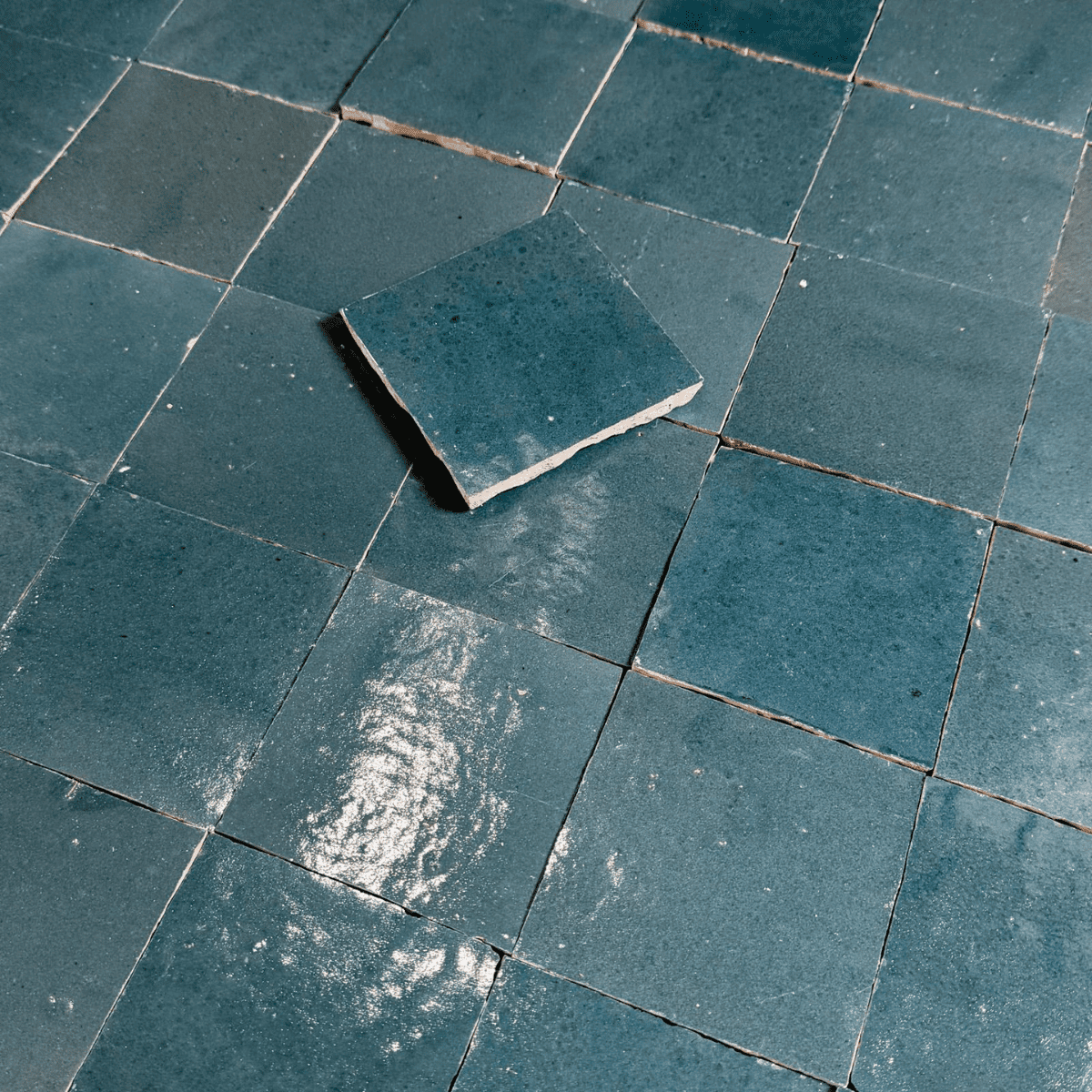 Carrelage - Véritable Zellige de Fès - Bleu Pétrole -