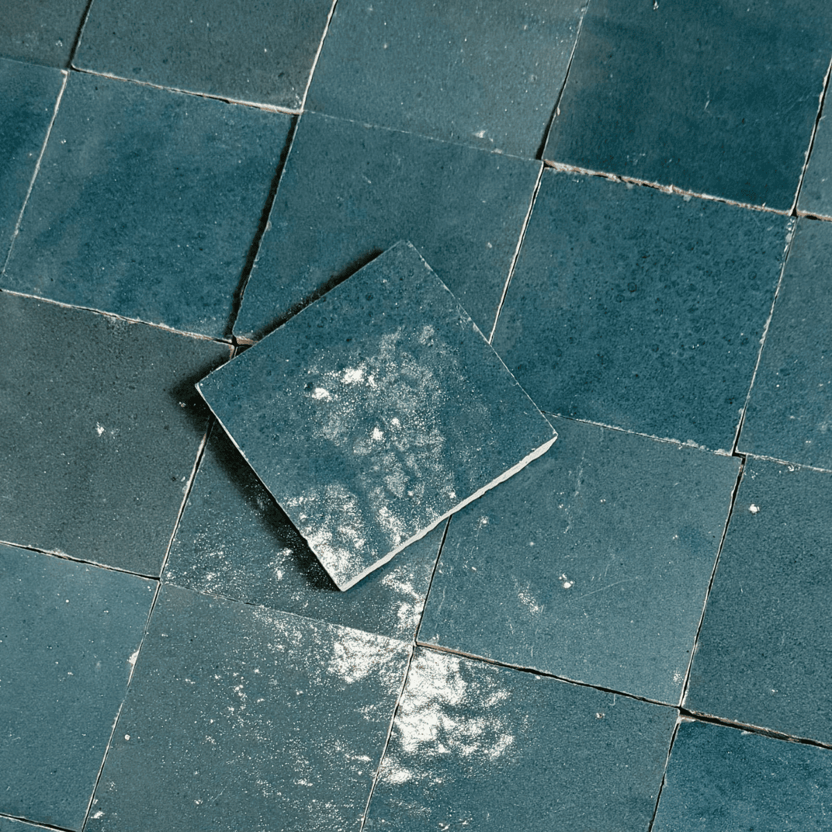 Carrelage - Véritable Zellige de Fès - Bleu Pétrole -