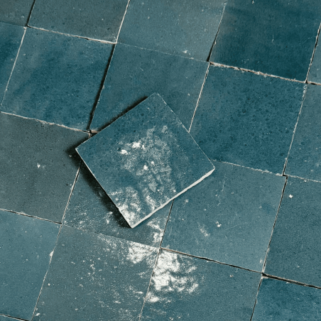 Carrelage - Véritable Zellige de Fès - Bleu Pétrole -