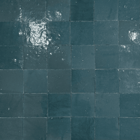 Carrelage - Véritable Zellige de Fès - Bleu Pétrole -