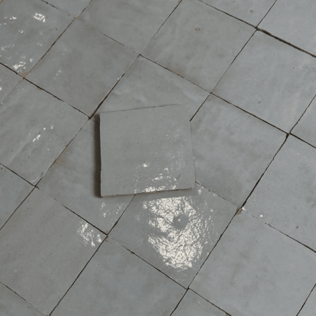 Carrelage - Véritable Zellige de Fès - Bleu Gris -