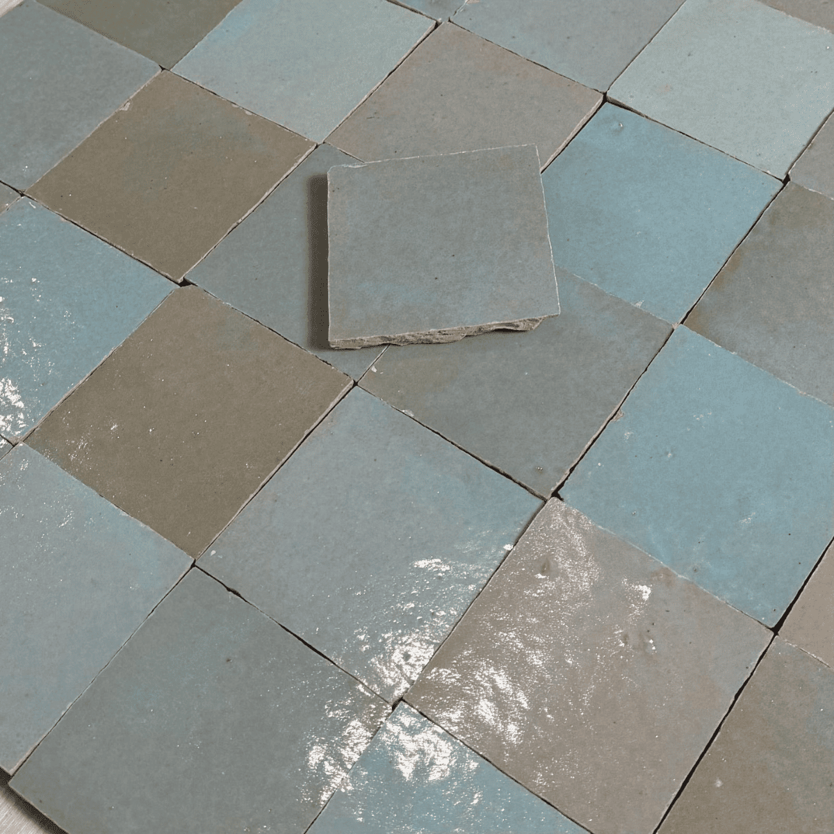 Carrelage - Véritable Zellige de Fès - Vert D'eau -