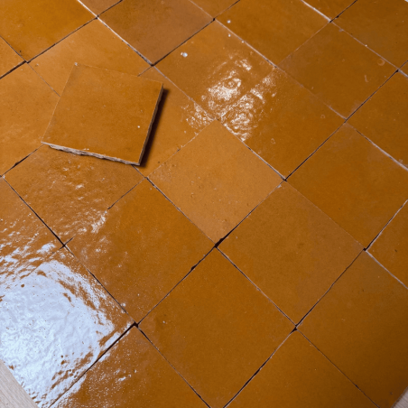 Carrelage - Véritable Zellige de Fès - Orange -