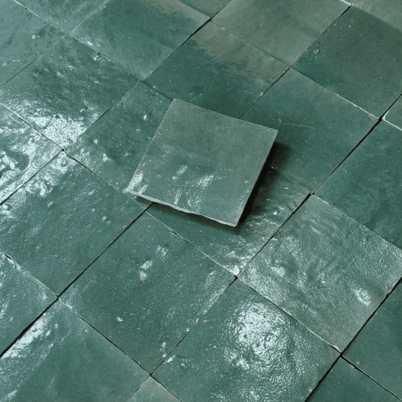 Carrelage - Véritable Zellige de Fès - Vert de Gris -