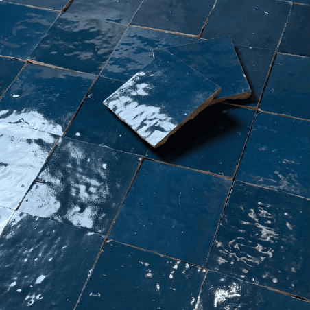 Carrelage - Véritable Zellige de Fès - Bleu Glaz -