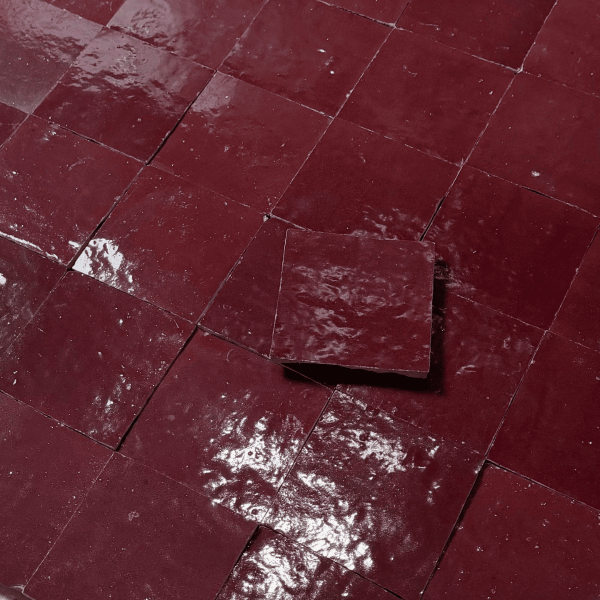 Carrelage - Véritable Zellige de Fès - Lie de Vin -