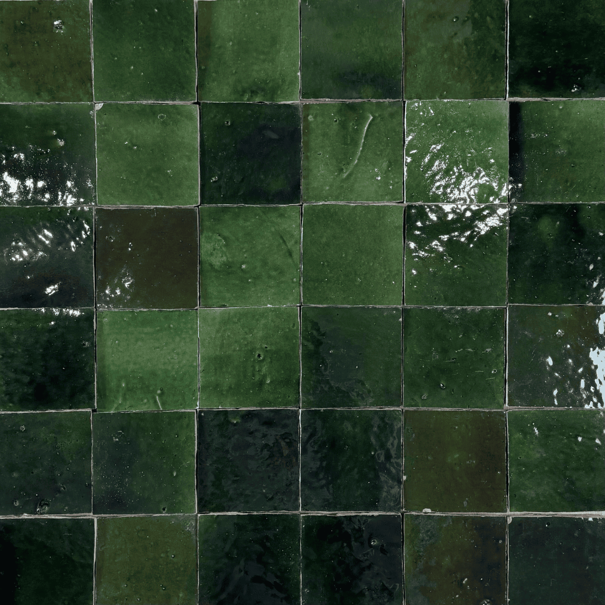 Carrelage - Véritable Zellige de Fès - Vert Tamegroute -