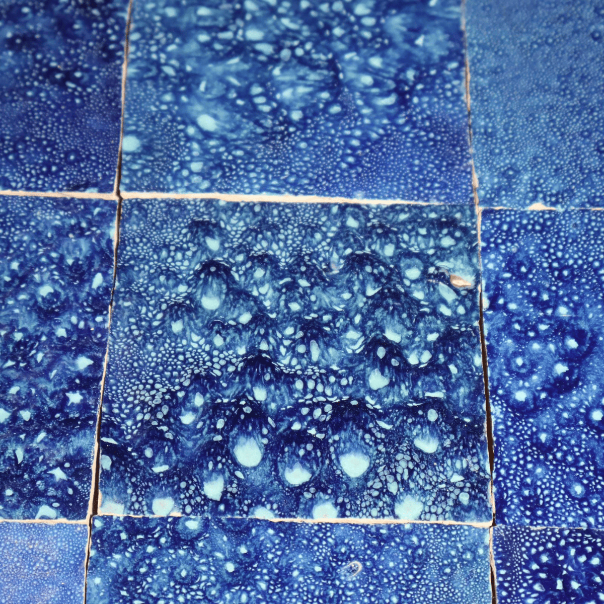 Carrelage - Véritable Zellige de Fès - Bleu Bubble -