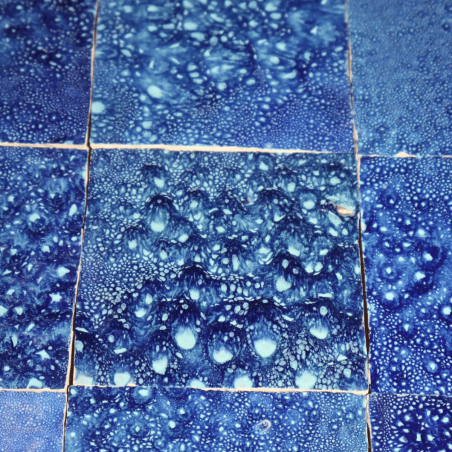 Carrelage - Véritable Zellige de Fès - Bleu Bubble -