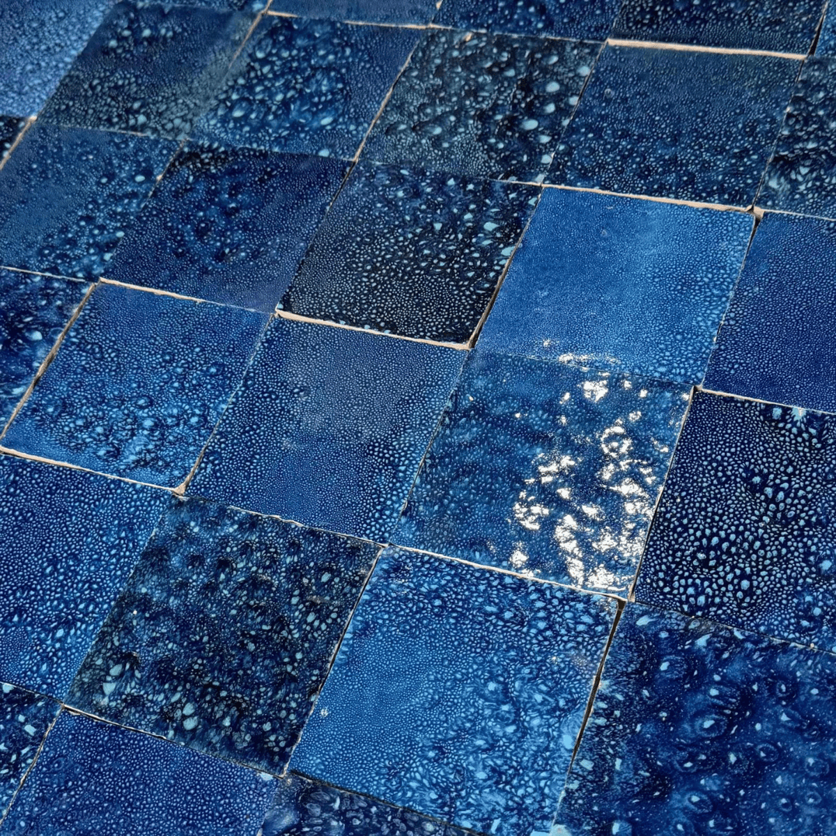 Carrelage - Véritable Zellige de Fès - Bleu Bubble -