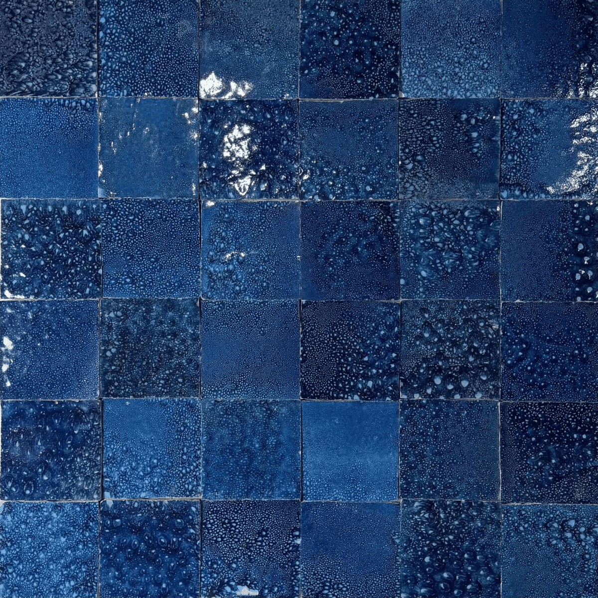 Carrelage - Véritable Zellige de Fès - Bleu Bubble -