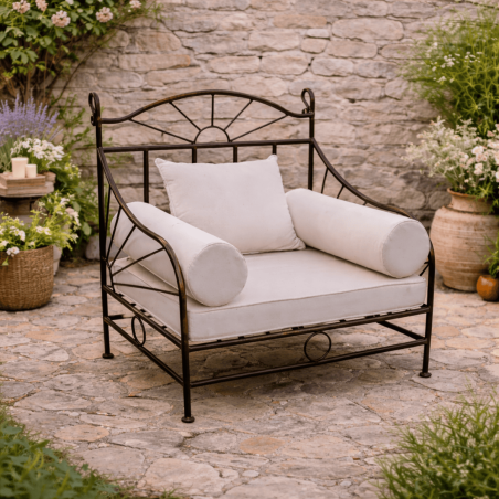 Fauteuil - Fer Forgé - Soleil - 1 place -