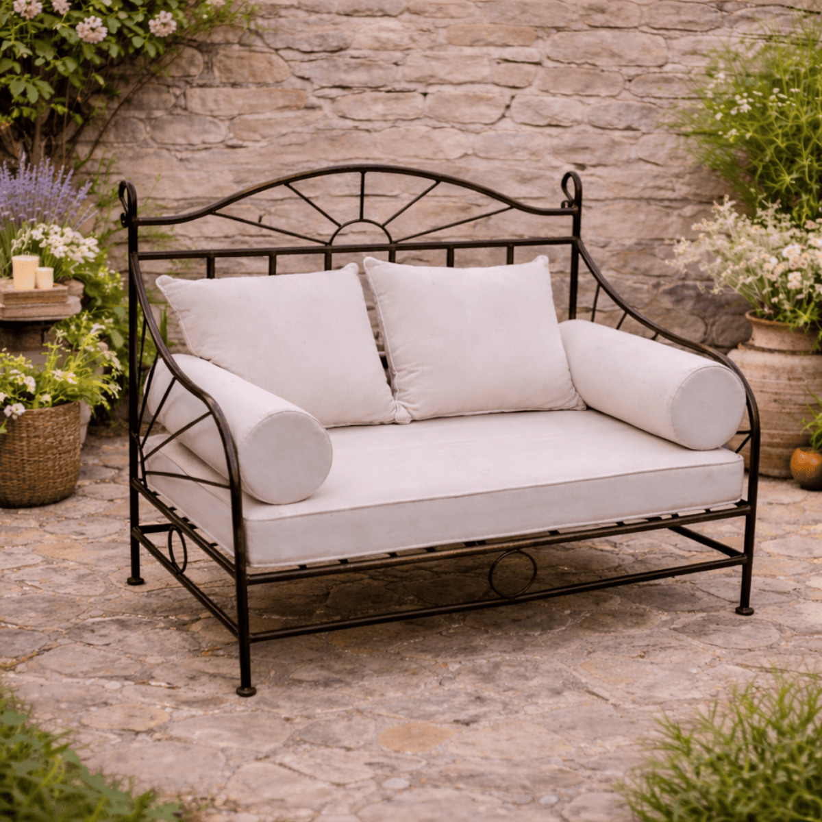 Banquette - Fer Forgé - Soleil - 2 Places -