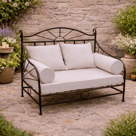 Banquette - Fer Forgé - Soleil - 2 Places -